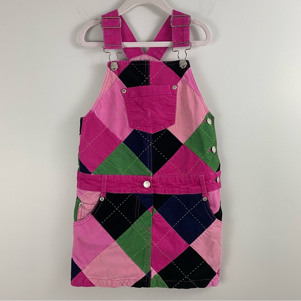 Lilly Pulitzer Pink Corduroy Overall Patchwork Dress
